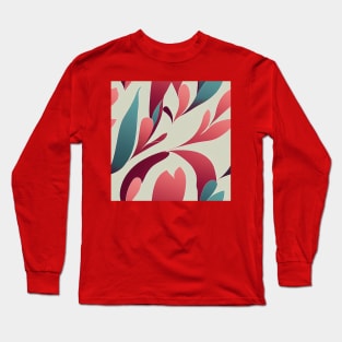 Vintage Abstract Floral Design Long Sleeve T-Shirt